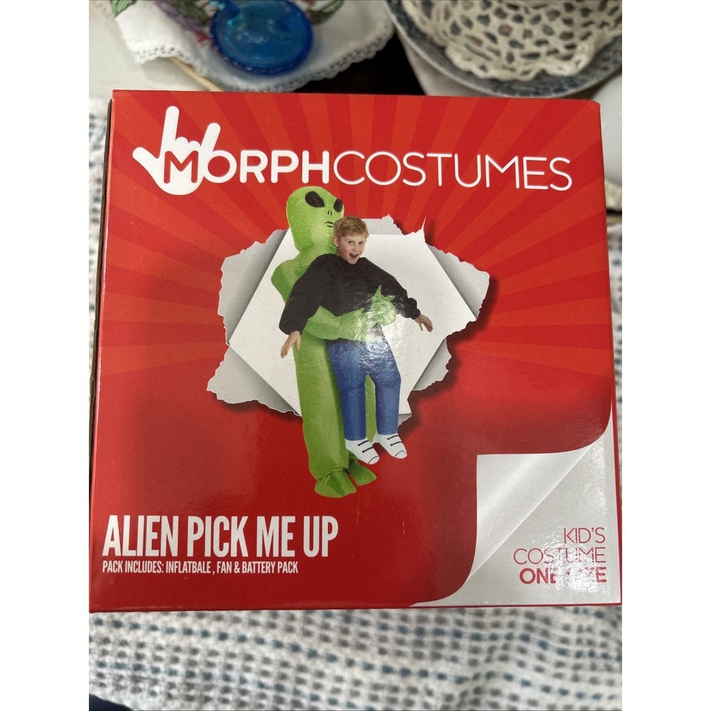 Alien Inflatable Pick Me Up Costume Kids OS Scary Blow Up Suit Halloween